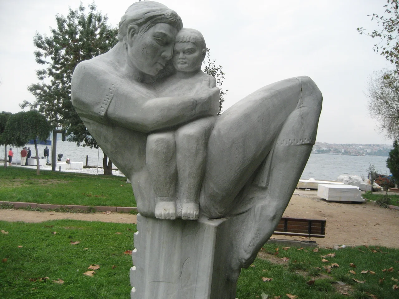 In the neighboring park, a finish sculpture in Kabataş, Istanbul, Turkey.