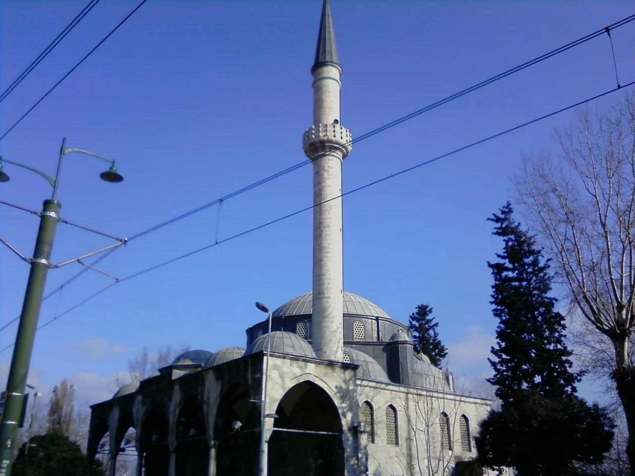 Exterior view of the Fındıklı Molla Çelebi Mosque in Istanbul, Turkey.