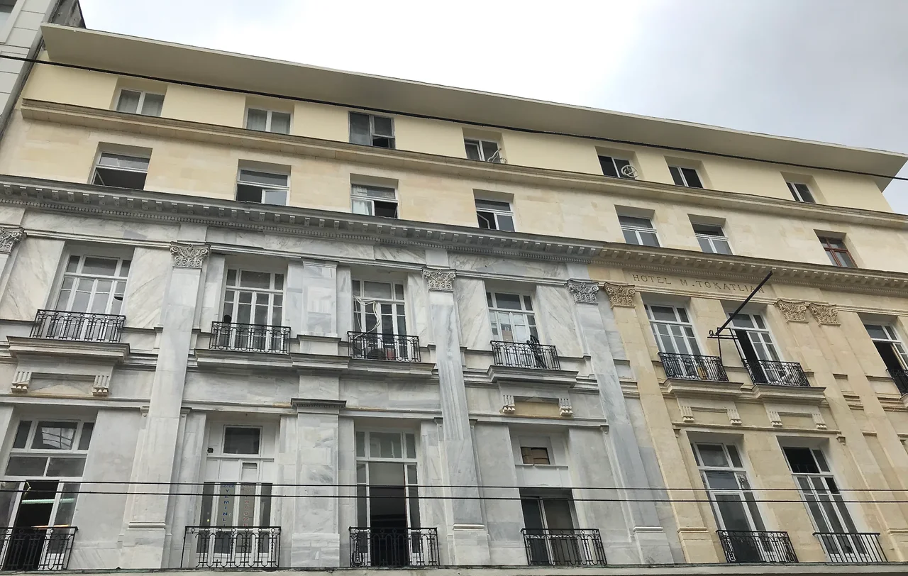 Facade of Tokatliyan Hotel on İstiklal Caddesi in 2021 after restoration.