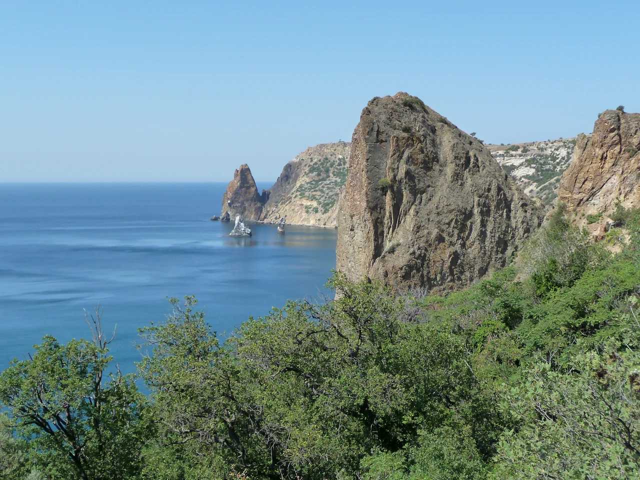 The Black sea, Fiolent rocks formation near Sevastopol.