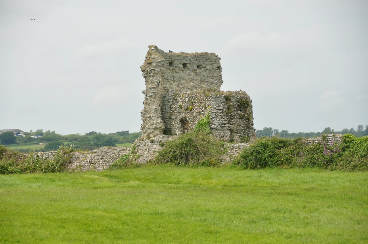 Aerial photograph of Pevensey castle and surroundings, England. The church at the bottom of the picture, just outside the Roman wall, is St.Mary's at Westham. To the right of the castle is St.Nicholas' church at Pevensey. Nikon D60 f=116mm f/9 at 1/1250s ISO 800. Processed using Nikon ViewNX 1.5.2.