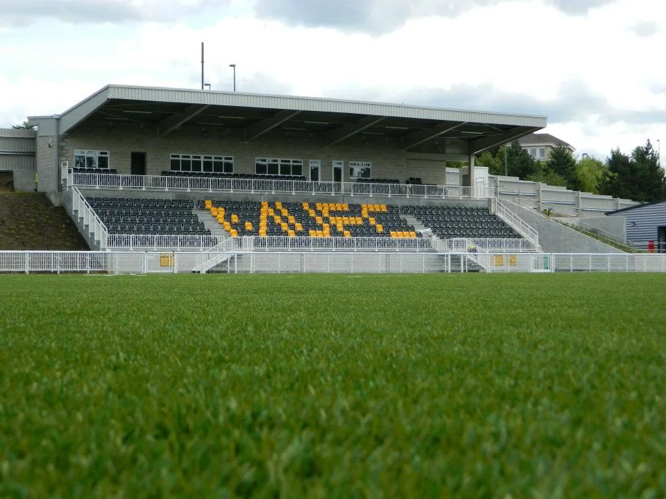 Photo of the main stand at the Gallagher Stadium.