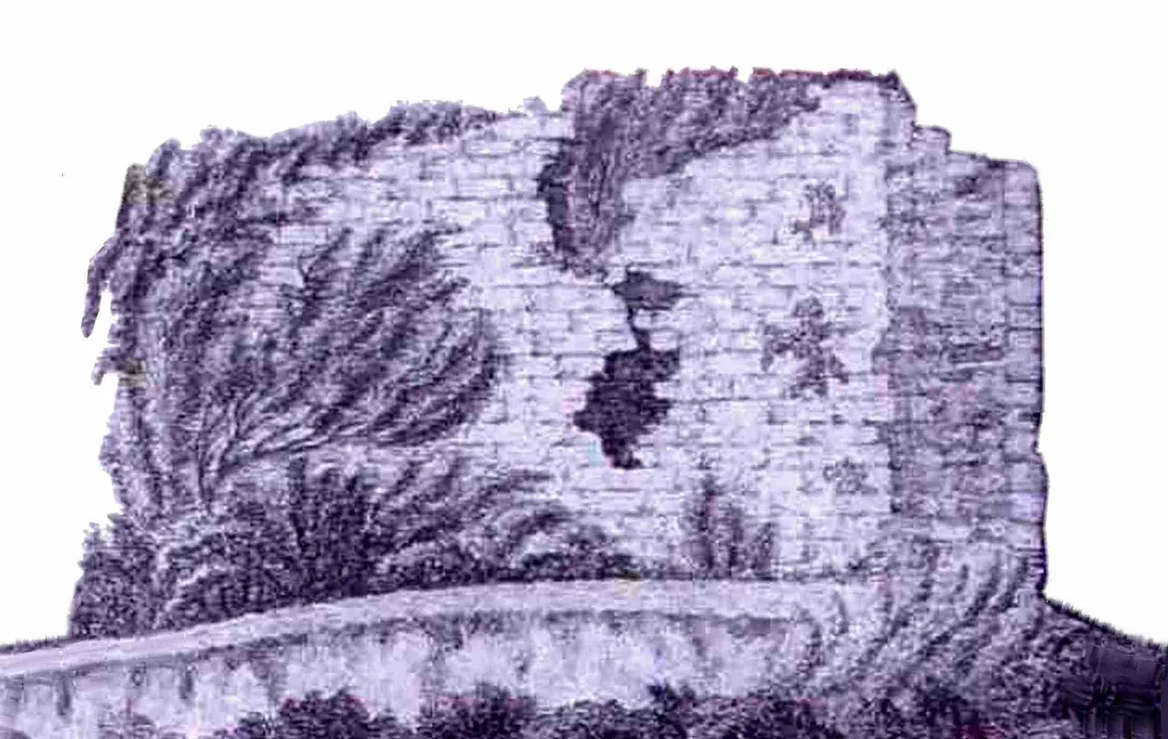 Sutton Valence castle keep in 1778 from History of the County of Kent by Edward Hasted, published in 1778