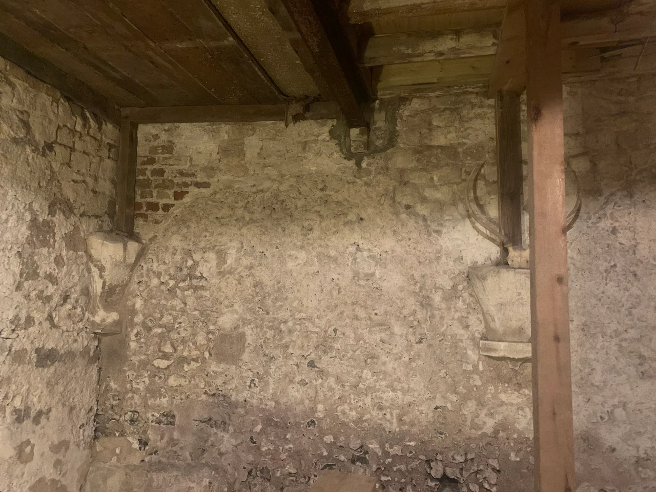Monastic cloisters at Langdon Abbey, now located in the cellars beneath the present house.