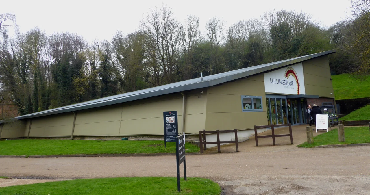 Exterior of Lullingstone Roman Villa near Eynesford in Kent.