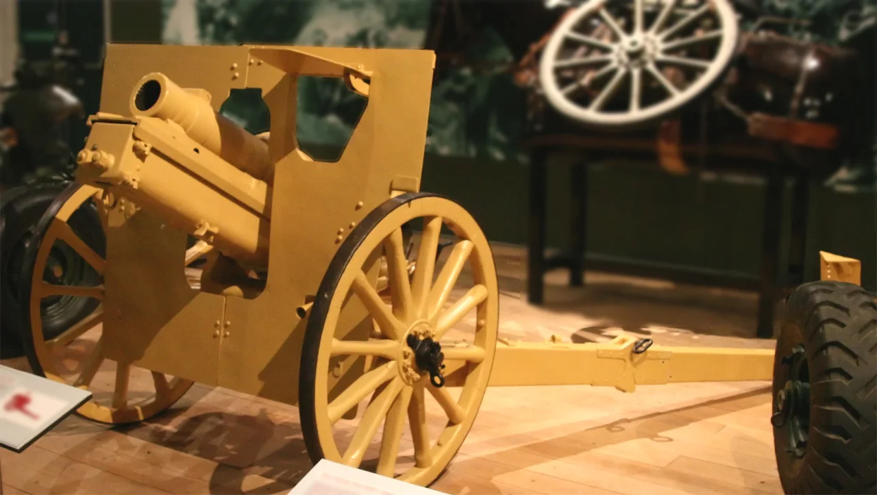 A 3.7 inch Mountain Howitzer at the Firepower museum in London.