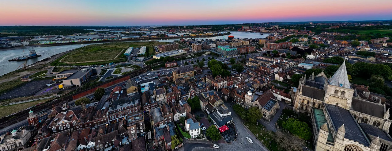 Aerial view of Rochester and the sorrounding areas - Medway, Kent