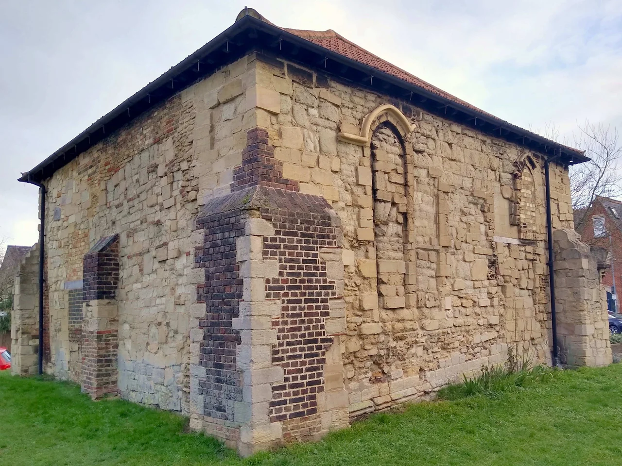 Barnwell Priory Cellarer's Chequer, Cambridge, UK viewed from the west in January 2021.
