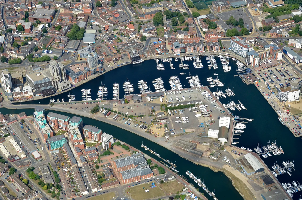Wiki: "The Ipswich Dock, (also the waterfront, Ipswich wet dock and the wet dock,) is the area of land around the dock in the town of Ipswich at a bend of the River Orwell which has been used for trade since at least the 8th Century. A wet dock was constructed in 1842 which was 'the biggest enclosed dock in the kingdom' at the time. A major regeneration of the area has taken place since 1999."