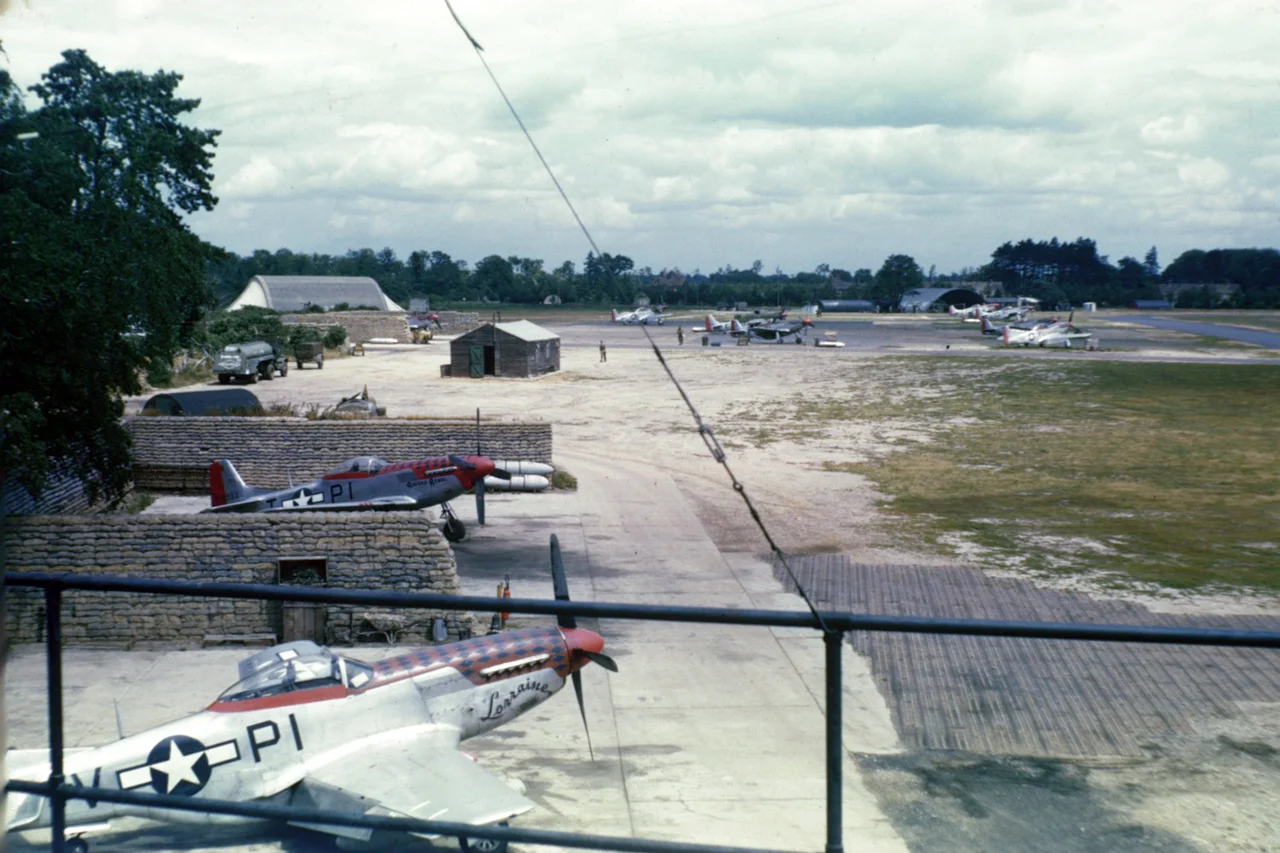 P-51s of the 356th Fighter Group at Martlesham Heath airfield England.