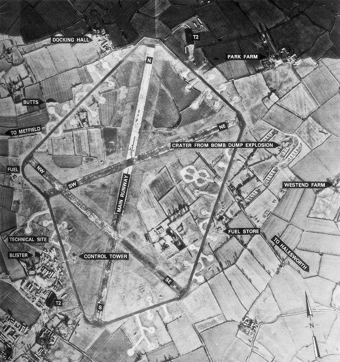Aerial Photograph of RAF Metfield, England.
