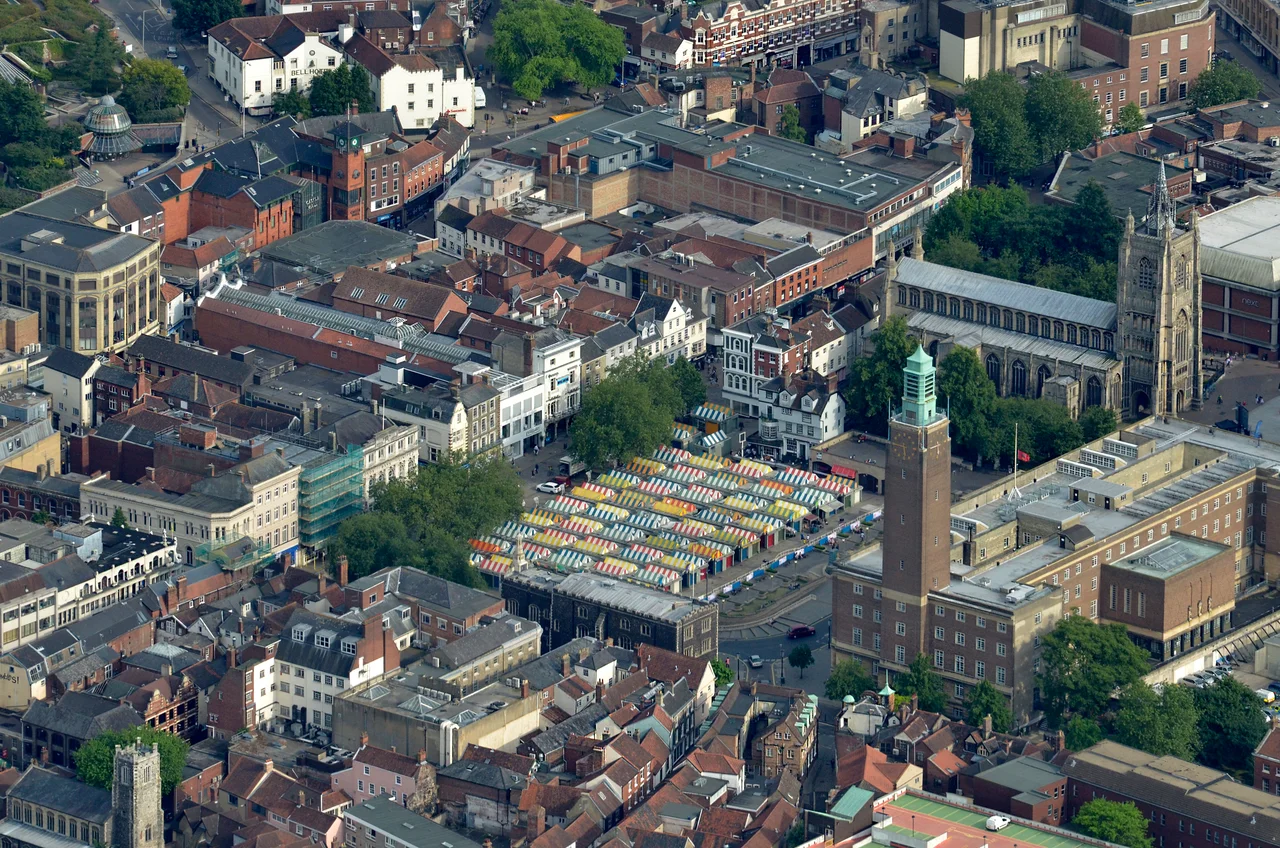 Norwich City centre - aerial Norfolk