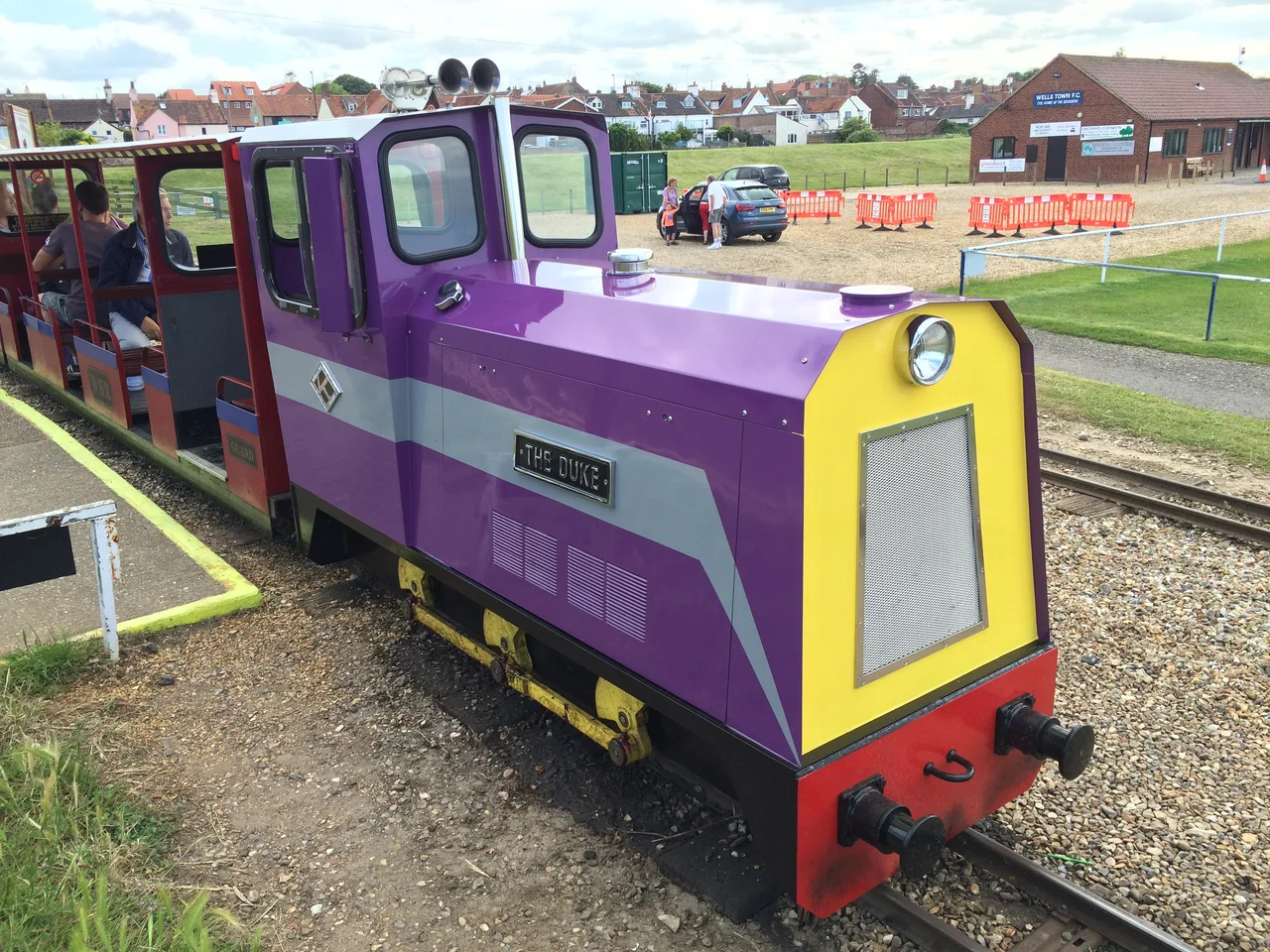 Locomotive "The Duke" on the Wells Harbour Railway, at Wells, Norfolk, England.