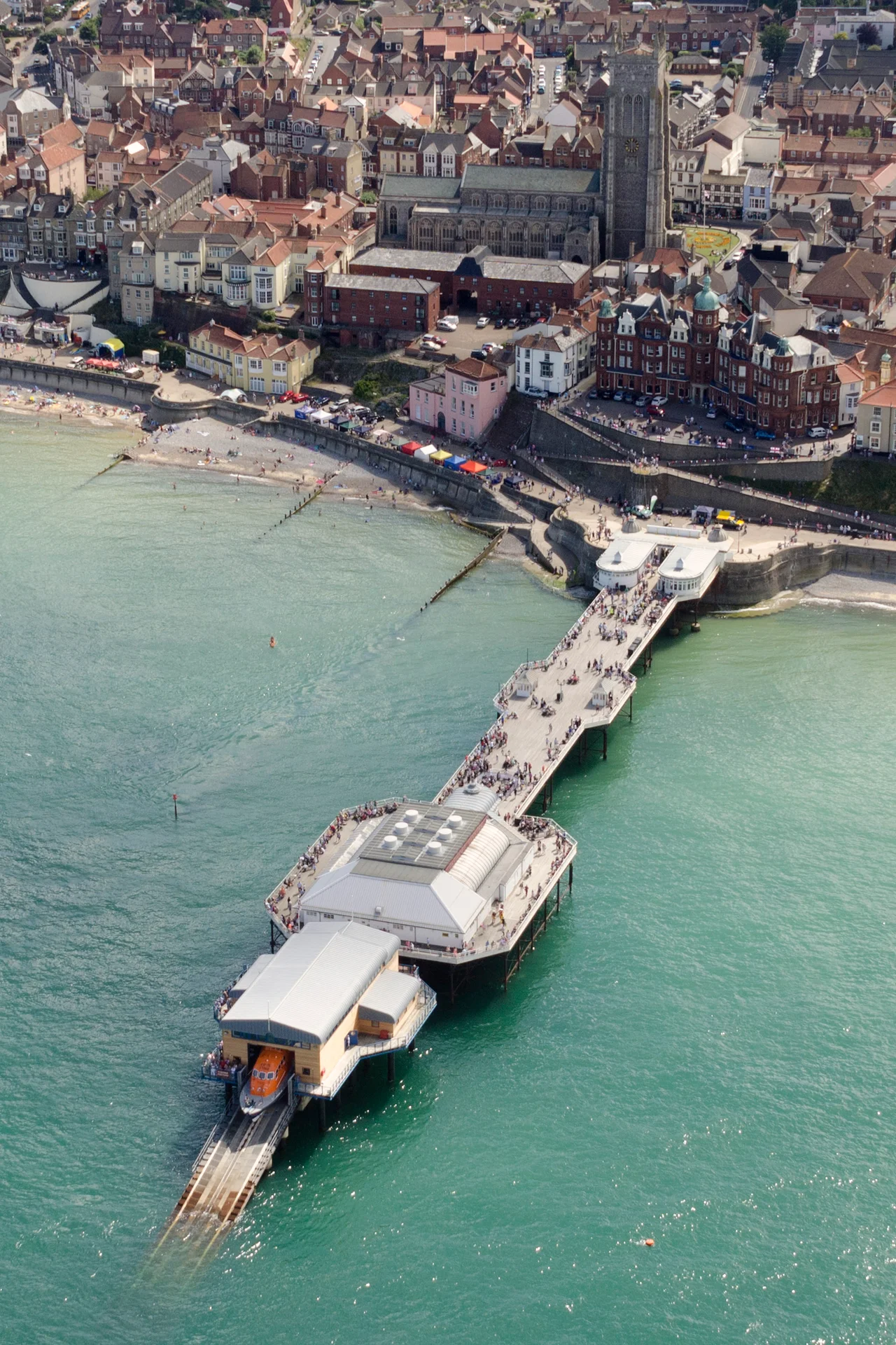 Aerial view of Cromer pier