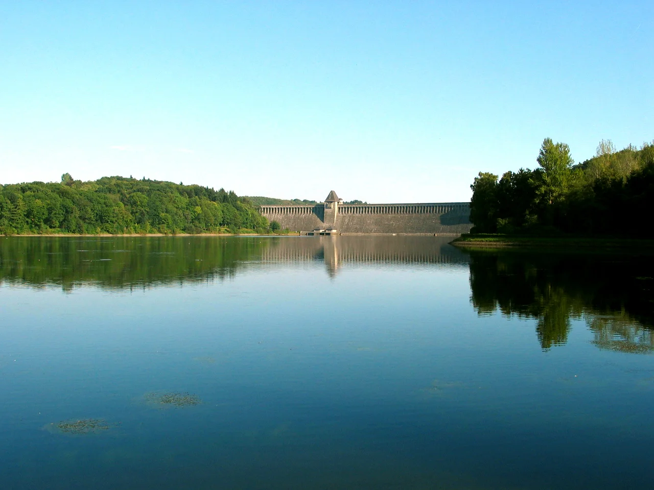 The dam of the Möhne Reservoir, Germany.