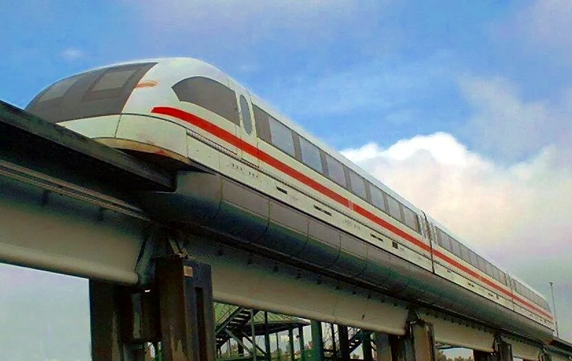 Transrapid 08 on testing center in Germany nearby Lathen (Landkreis Emsland)