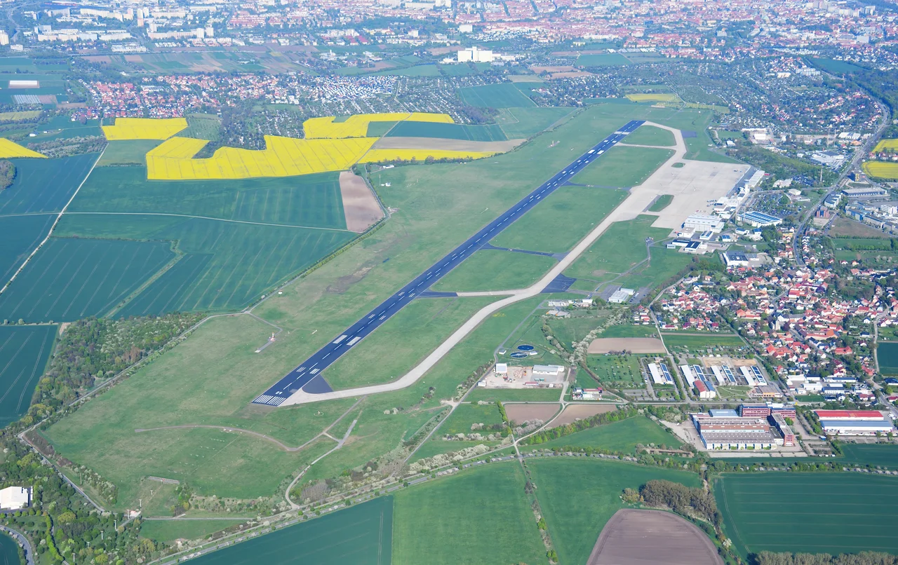 Aerial image of the Erfurt-Weimar airport