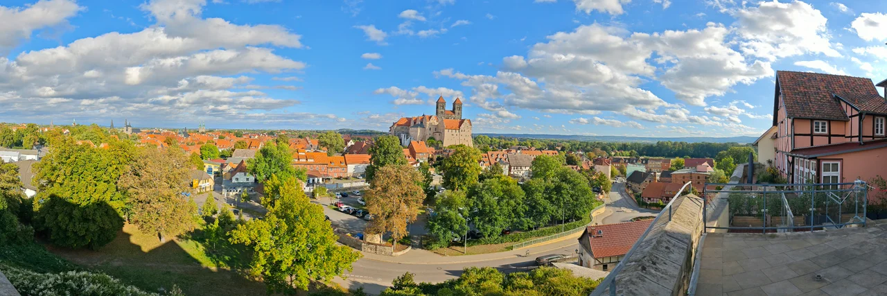 Roofs of the old town of Quedlinburg, Germany, as seen from the Burgberg