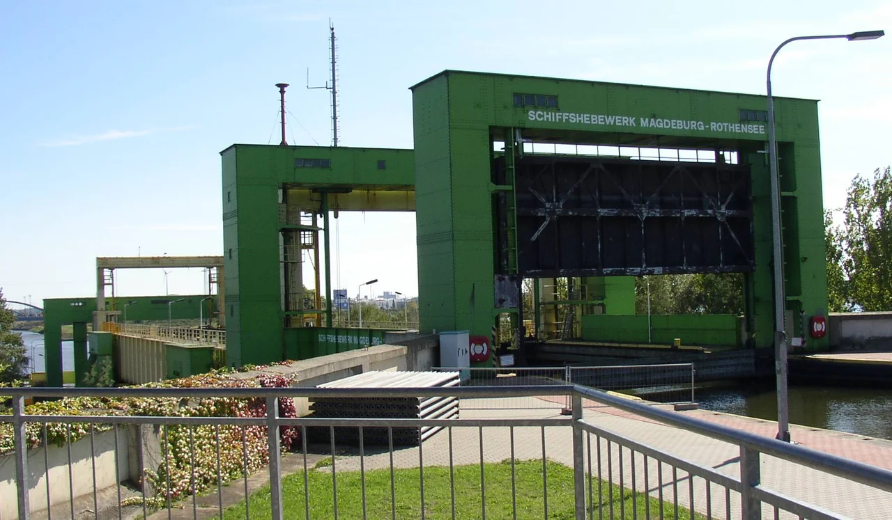 Ship lift in Magdeburg-Rothensee in Saxony-Anhalt, Germany
