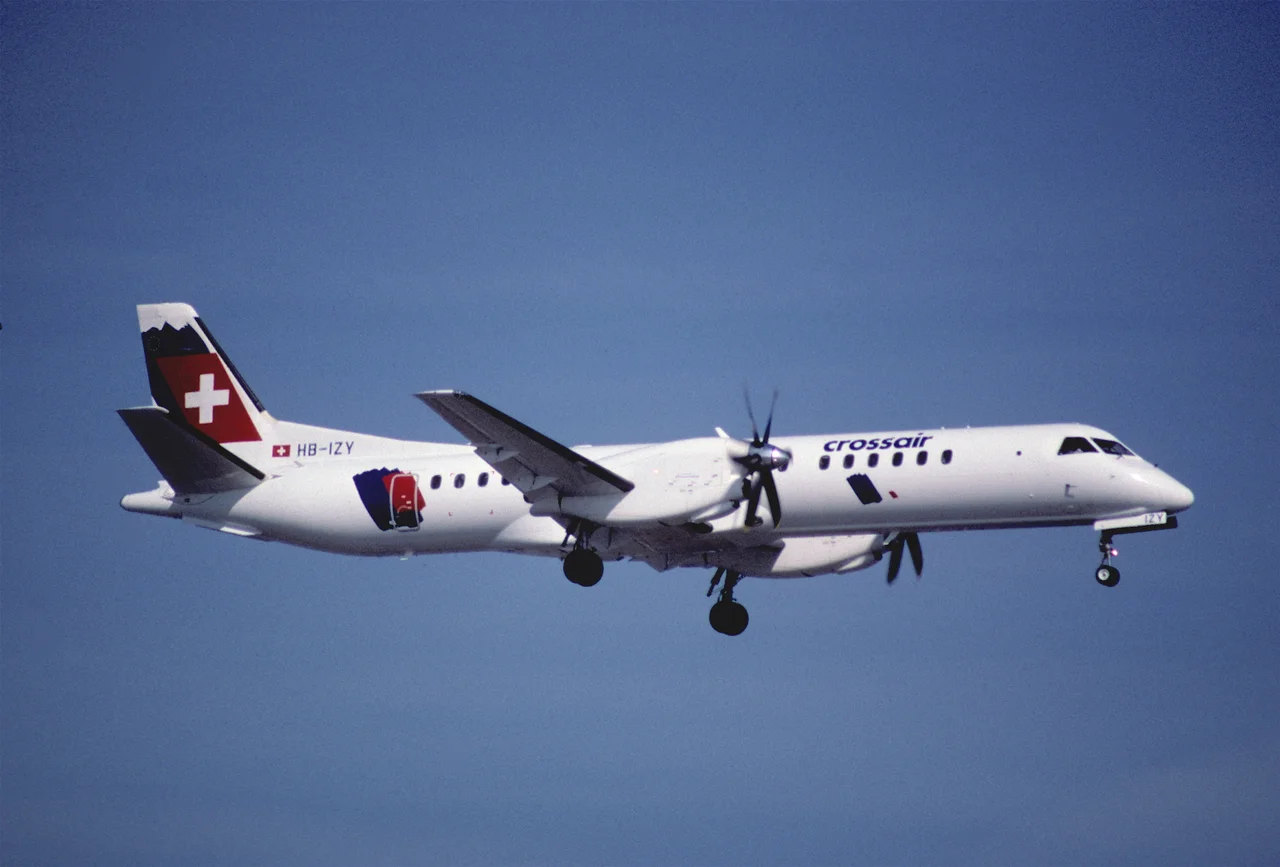 52bt - Crossair Saab 2000; HB-IZY@ZRH;27.02.1999