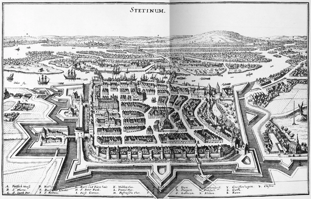 Engraving by Matthäus Merian shows Szczecin, Poland