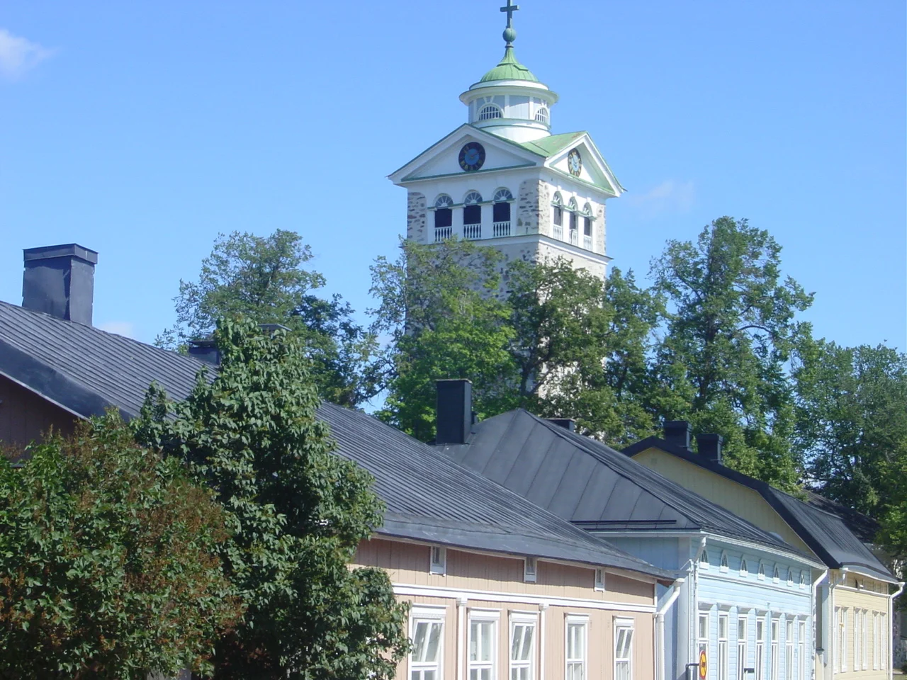 Tower of the Ekenäs Church in Ekenäs (Tammisaari=, Finland.