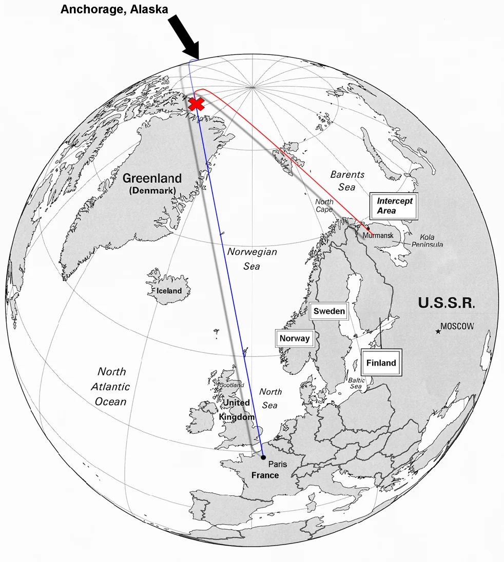 Korean Airlines Flight 902 flight path.
