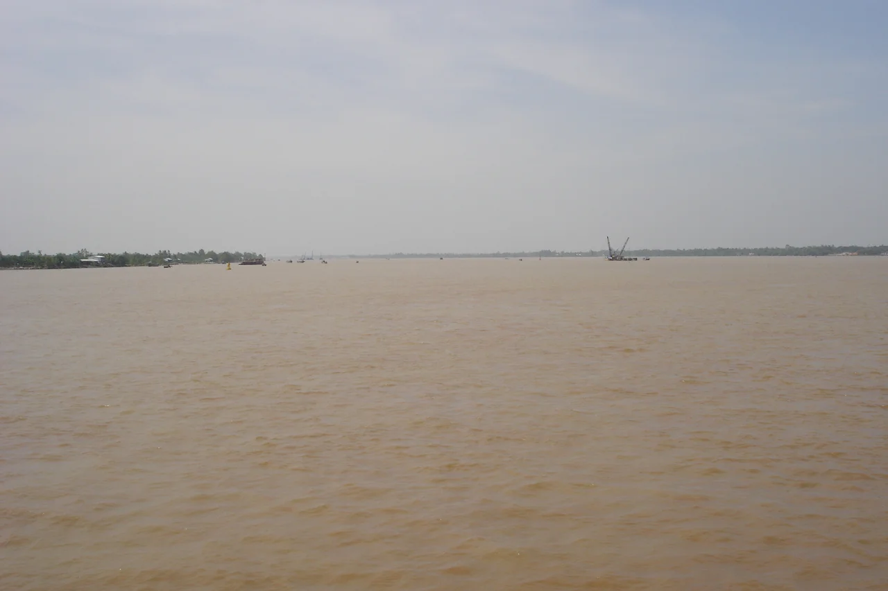 Bassac River (Hau Giang) near Can Tho (Vietnam).
