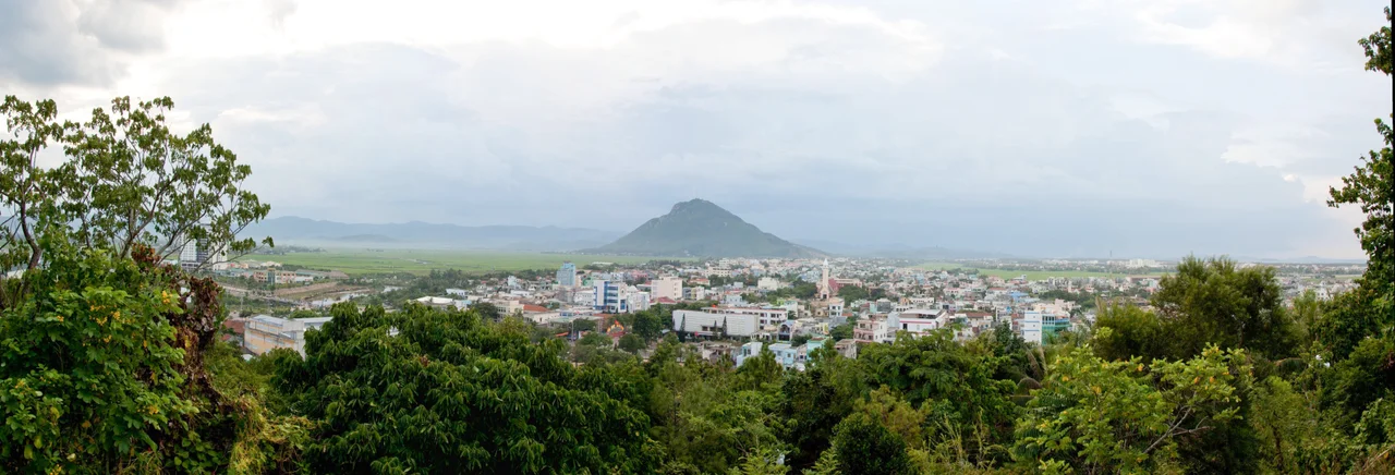 Tuy Hoa city view from Champa Temple in Nhan mountain