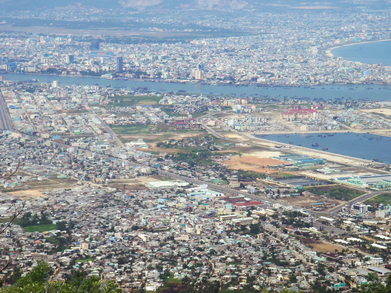 Part of Da Nang, high view from top of Son Tra Mountain