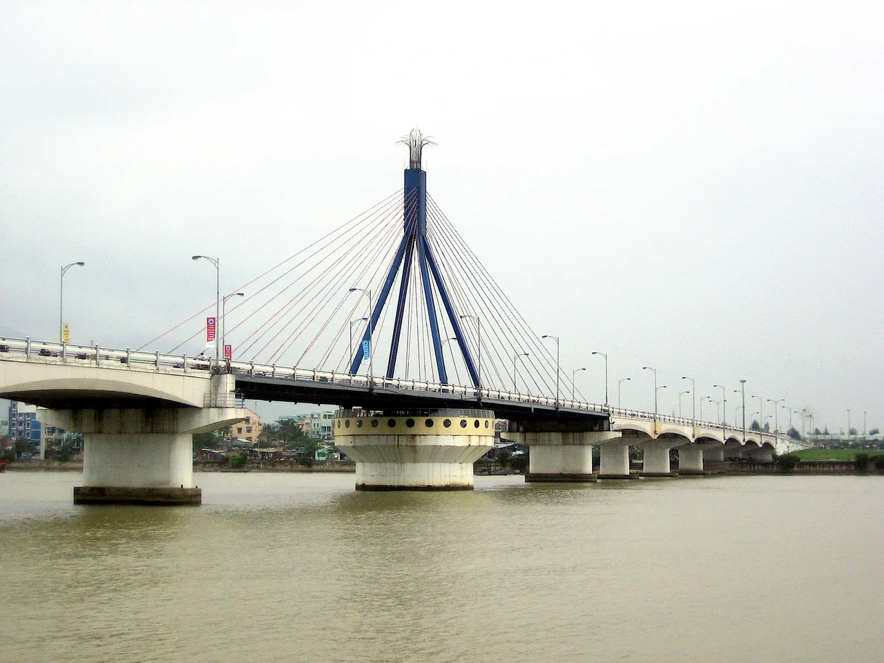 This bridge is a symbolic structure located in Da Nang, Vietnam. It connects the two sides of the city, which is divided by a river.