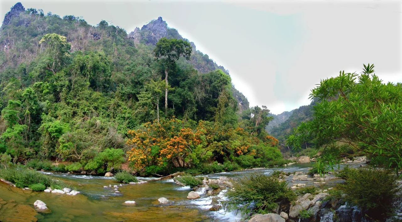 The Xe Ban Fai River, downstream the village of Ban Chalou, Khammouane, Laos