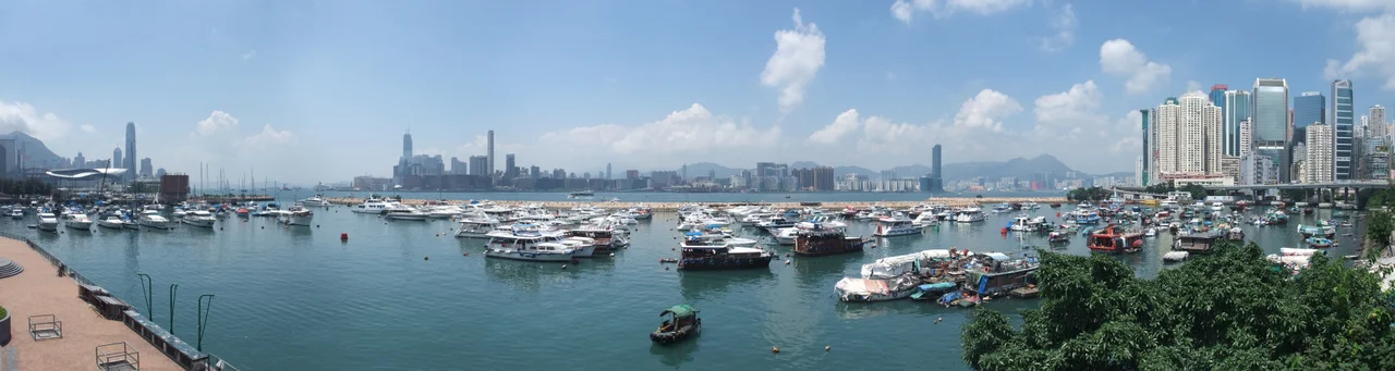 Panoramic photo of Causeway Bay Typhoon Shelter, combined from 2762691663, 2762697559, 2762703629, 2763552268, 2763558624 and 2763565638