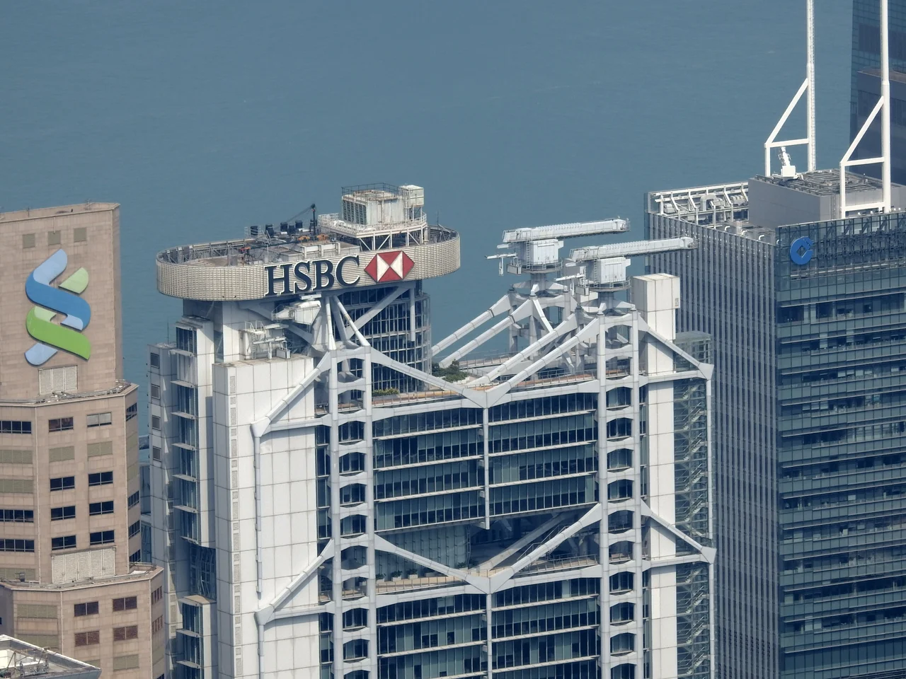 The cannons of HSBC Building of Hong Kong.