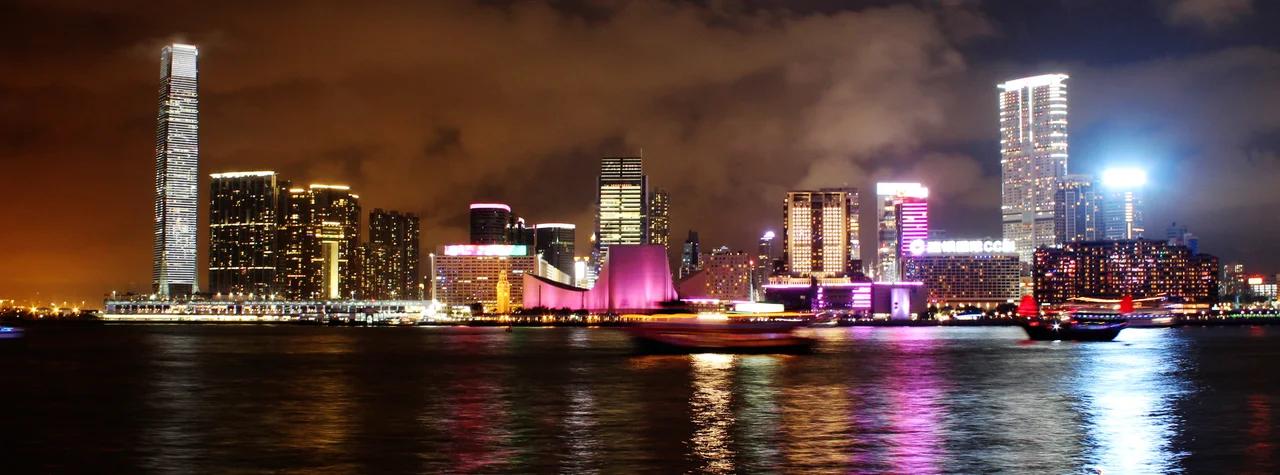Kowloon side panorama taken from Hong Kong Island.