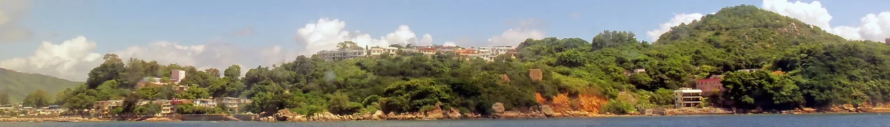 View of Peng Chau island, Hong Kong, from approaching ferry