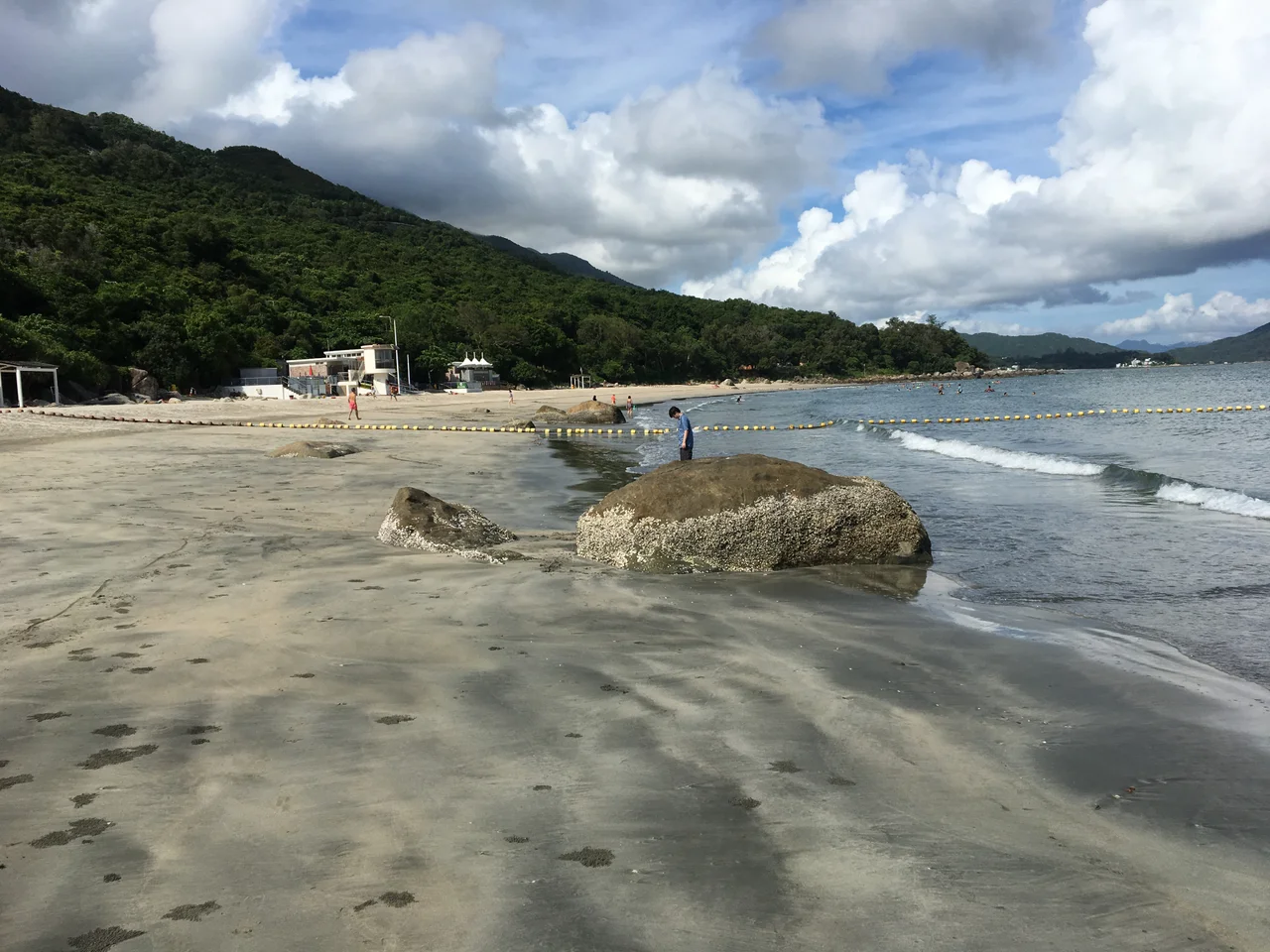 Quiet afternoon on Tong Fuk Beach on Lantau Island, Hong Kong