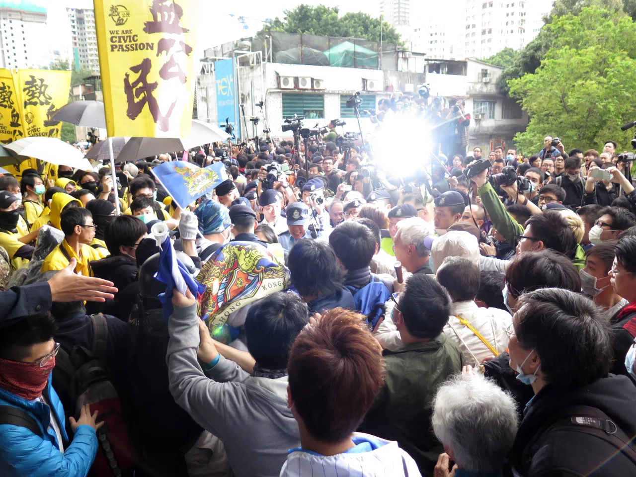 Yuen Long Protest Long Ping Station outside people steal flag