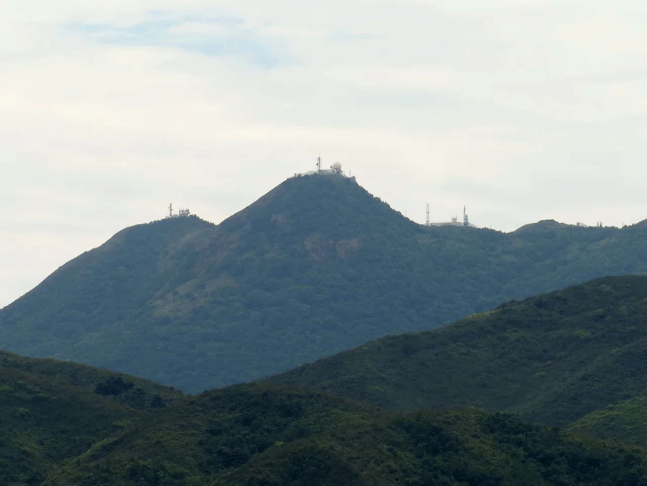 Tate's Cairn, north view, Hong Kong. Tate's Cairn Meteorological Station is at the center.