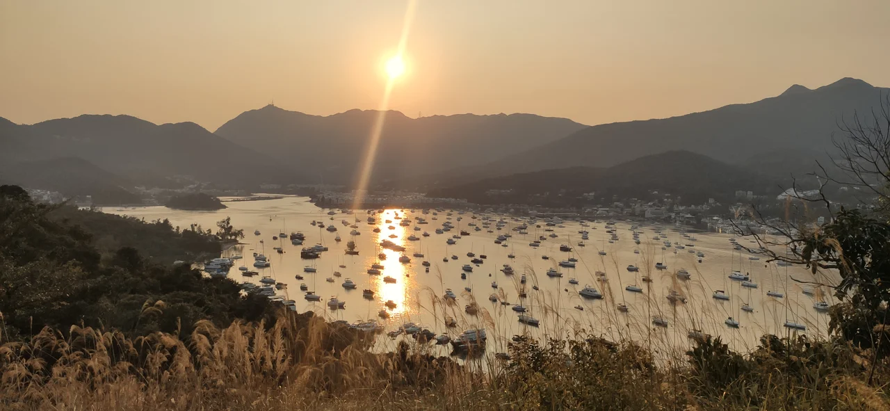 Hebe Haven, Sai Kung, viewed from a hill on Pak Sha Wan Peninsula.