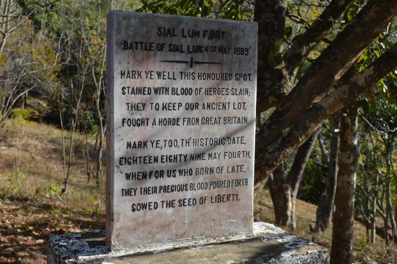 The main Siallum Fort and memorial stones for the fallen