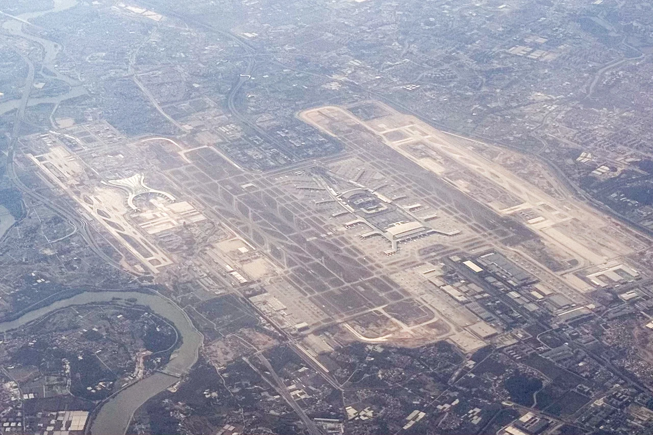 Aerial view of Guangzhou Baiyun International Airport