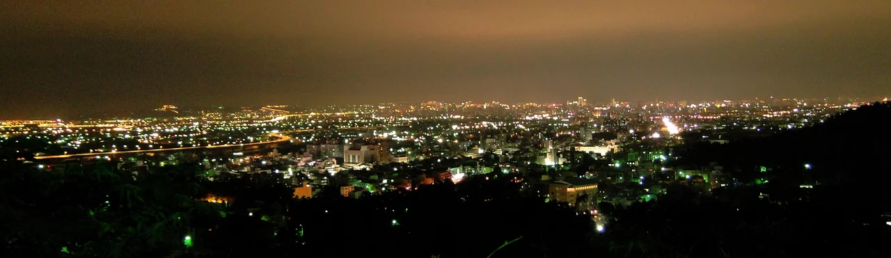Taichung Metropolitan night view from WuFeng District