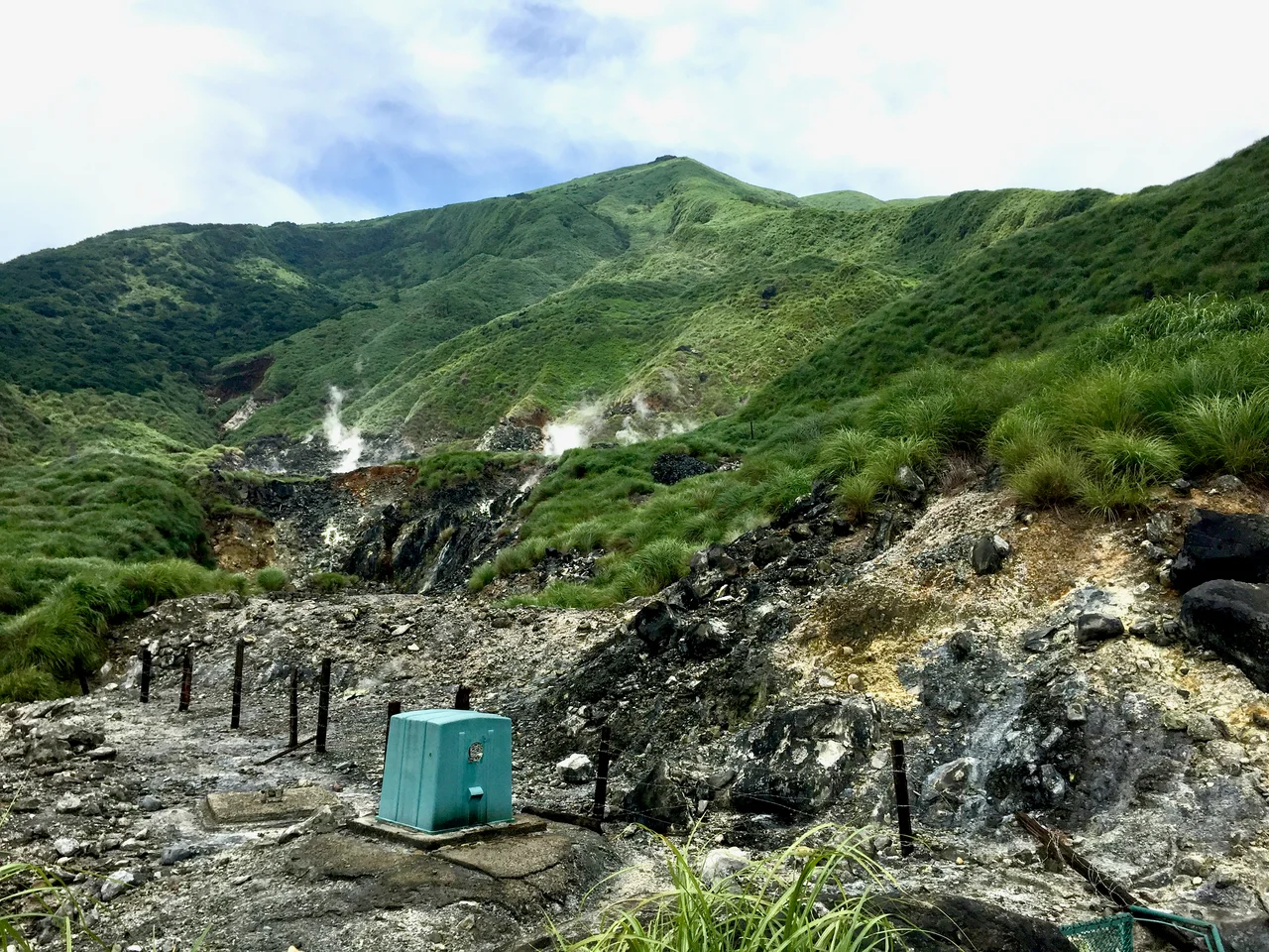 Chihsingshan (七星山), the highest peak of the Tatun volcanoes, Taiwan, has a height of 1120 m.